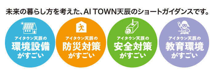 未来の暮らし方を考えた、AI TOWN天辰のショートガイダンスです。